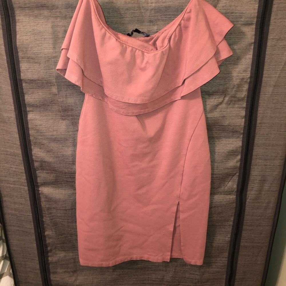 pink ruffle dress